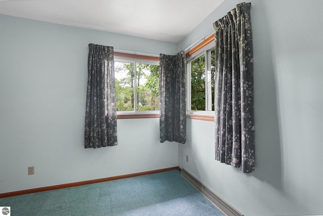 7786 N Shore Ct, Grawn, MI 49637 - carpeted spare room with a baseboard heating unit and baseboards