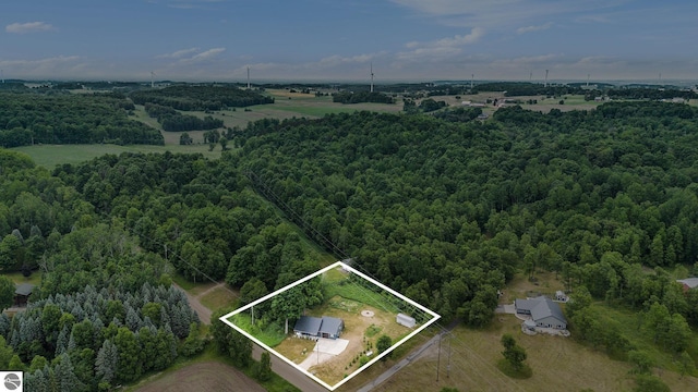 23736 110th Ave, Tustin, MI 49688 - aerial overview of property's location featuring property parcel outlined and a forest