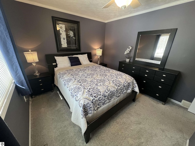 398 High View Rd, Traverse City, MI 49696 - carpeted bedroom with ornamental molding and a ceiling fan