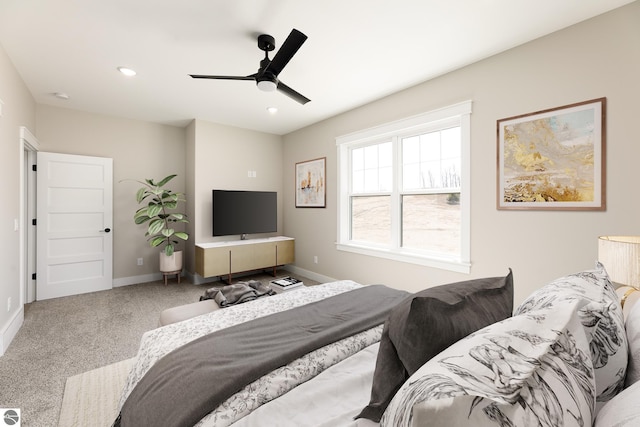 1572 Oban Way, Traverse City, MI 49696 - bedroom with carpet, recessed lighting, and a ceiling fan