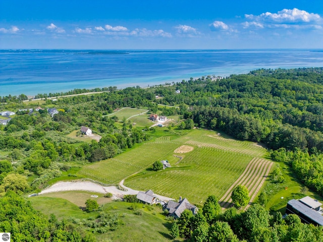 10702 E Hill Top Rd, Suttons Bay, MI 49682 - overview of rural landscape with a large body of water