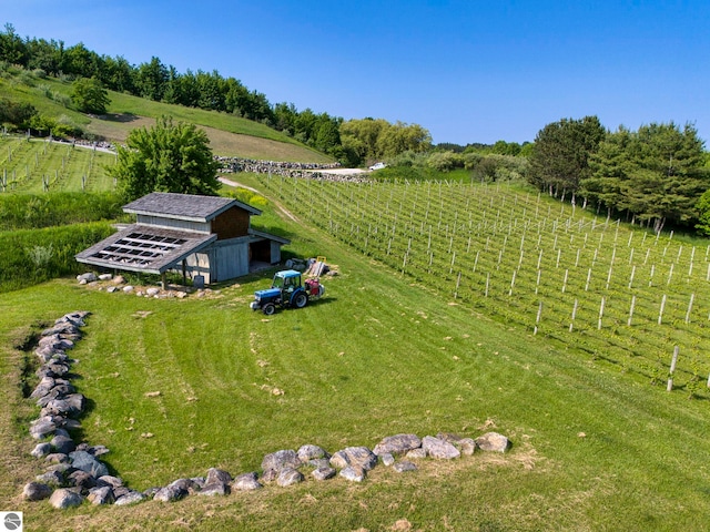10702 E Hill Top Rd, Suttons Bay, MI 49682 - overview of rural landscape featuring large plots for crops