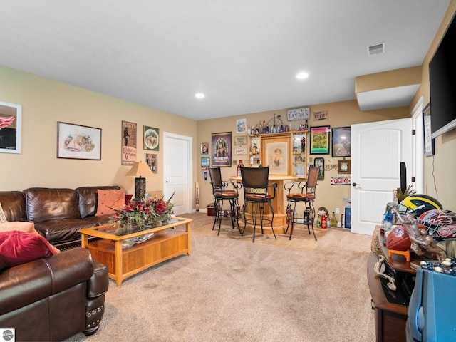 10355 Fencepost Ln, Traverse City, MI 49685 - carpeted living area featuring recessed lighting