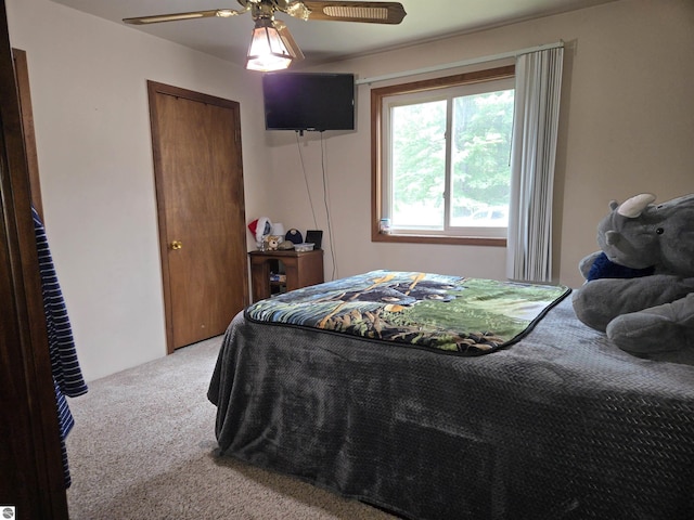3962 Power Dr, Mikado, MI 48745 - bedroom with light carpet and ceiling fan