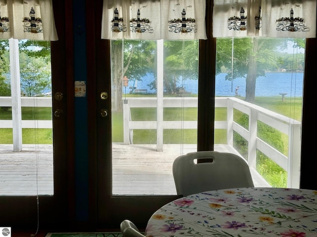 3775 W Cedar Lake Rd, Greenbush, MI 48738 - doorway with a water view