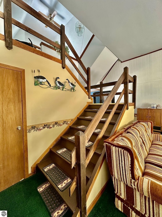 3775 W Cedar Lake Rd, Greenbush, MI 48738 - stairway with carpet floors