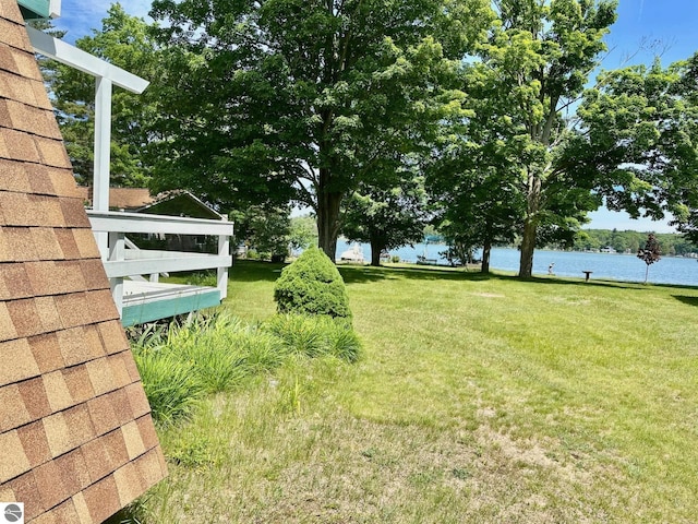 3775 W Cedar Lake Rd, Greenbush, MI 48738 - view of grassy yard featuring a water view