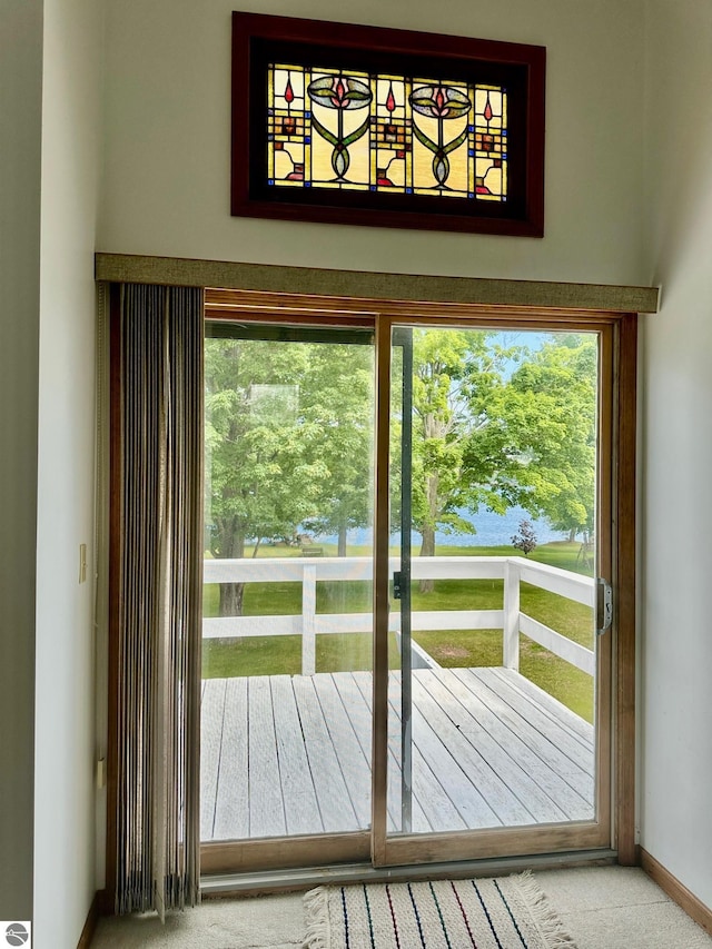 3775 W Cedar Lake Rd, Greenbush, MI 48738 - entryway with carpet and healthy amount of natural light