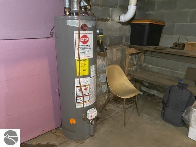 802 W 4th Rd, Buckley, MI 49620 - utility room with gas water heater