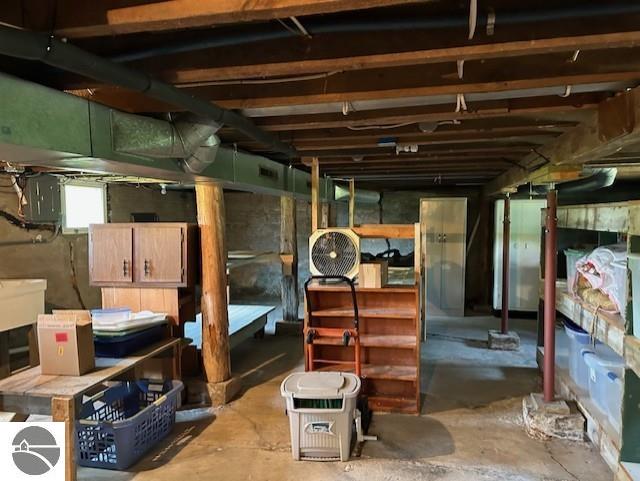 2393 Oates Rd, Tawas City, MI 48763 - below grade area featuring electric panel and a sink