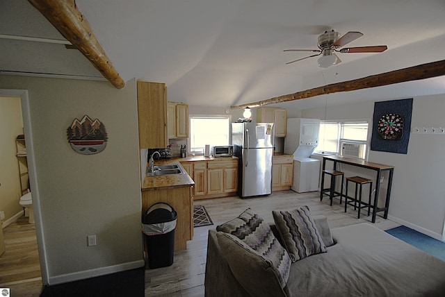 1159 Jones Rd, Saint Helen, MI 48656 - living area with healthy amount of natural light, ceiling fan, and light wood-style floors