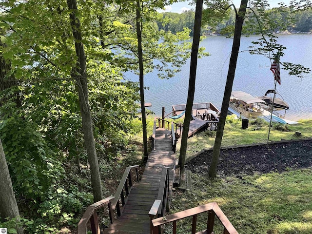 7851 White Birch Dr, Farwell, MI 48622 - dock area featuring a water view