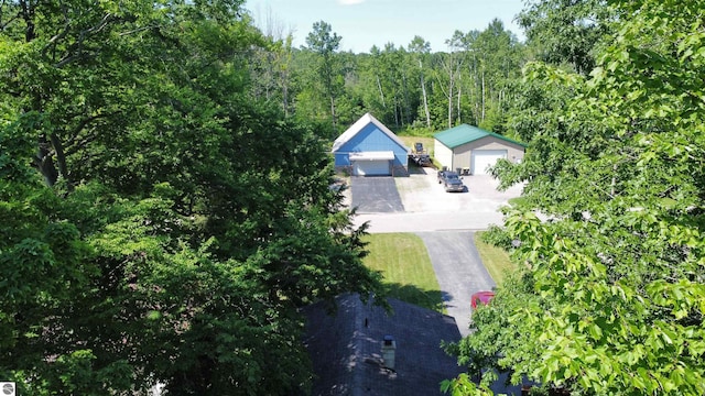 7851 White Birch Dr, Farwell, MI 48622 - view from above of property featuring a heavily wooded area