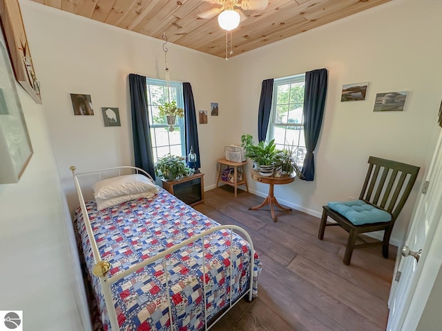 5670 N Harrison Ave, Harrison, MI 48625 - bedroom featuring wood ceiling and wood finished floors