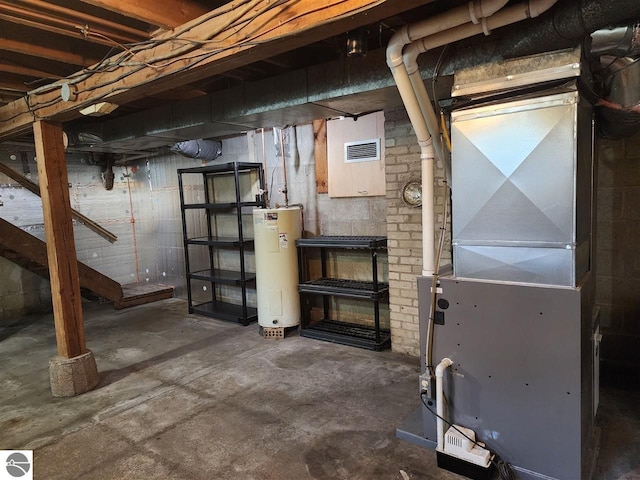 13333 S Coleman Rd, Empire, MI 49630 - unfinished below grade area with water heater and heating unit