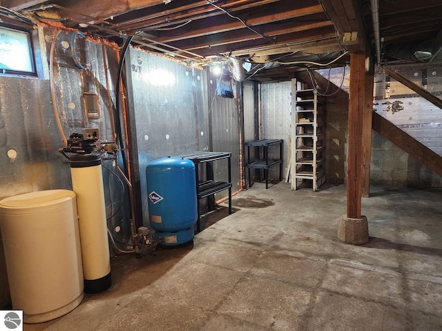 13333 S Coleman Rd, Empire, MI 49630 - below grade area with a water pressure tank and a water softener system