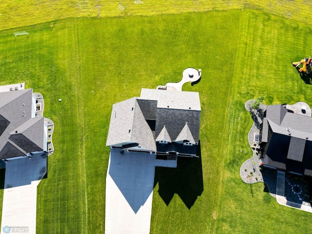 bird's eye view with a rural view