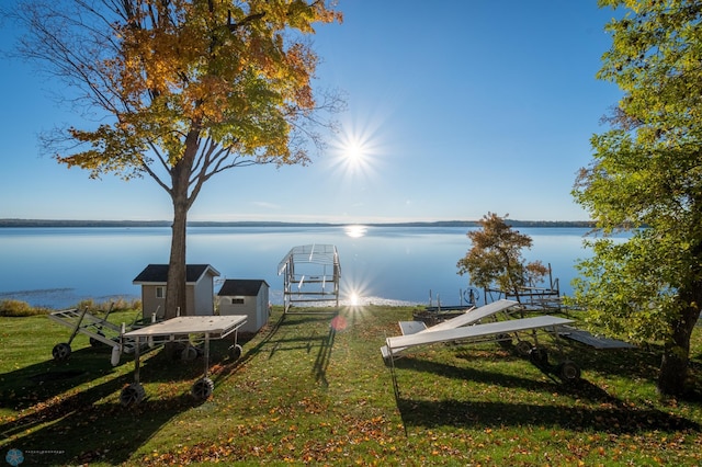 view of water feature featuring a boat dock