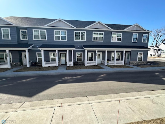 multi unit property with covered porch