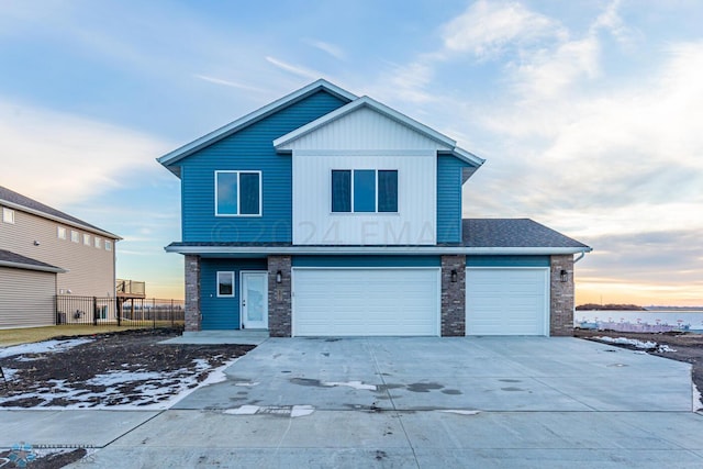 front facade with a garage