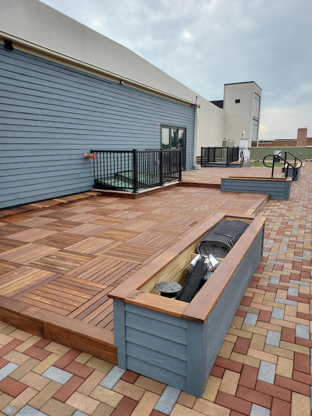 view of patio featuring a deck