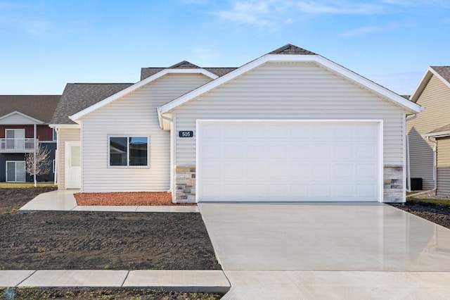 ranch-style home with a garage