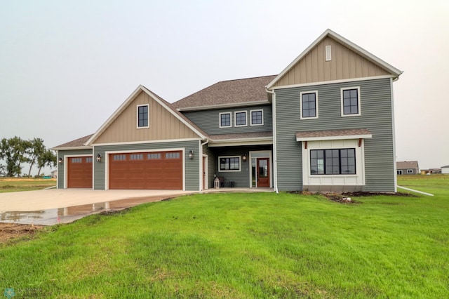 view of front of home with a front yard