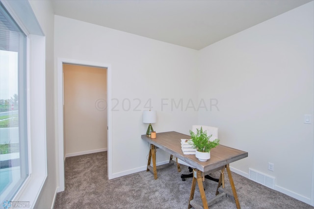 office area with carpet floors