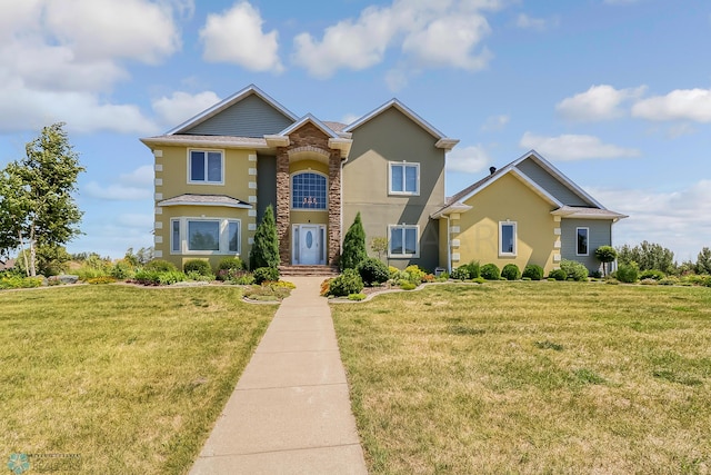 front of property featuring a front lawn