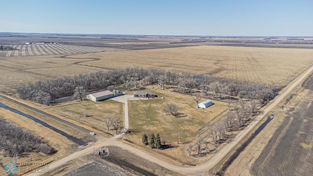 bird's eye view with a rural view