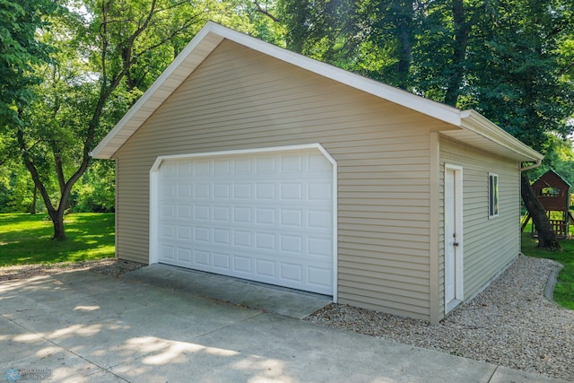 view of garage