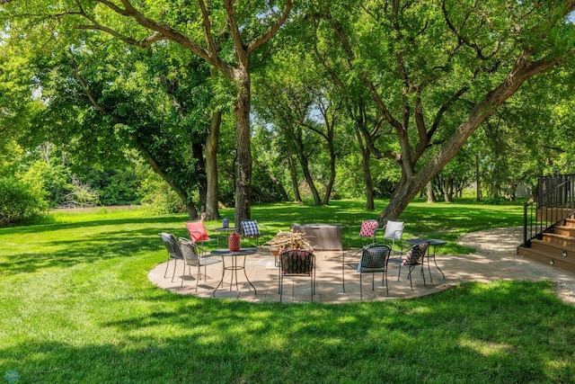 view of yard featuring a patio area