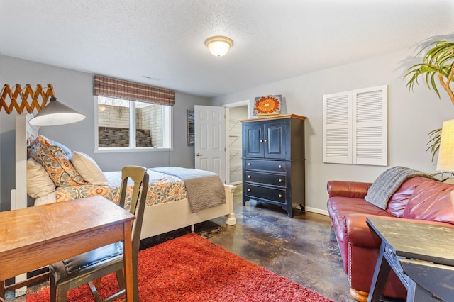 bedroom with a textured ceiling