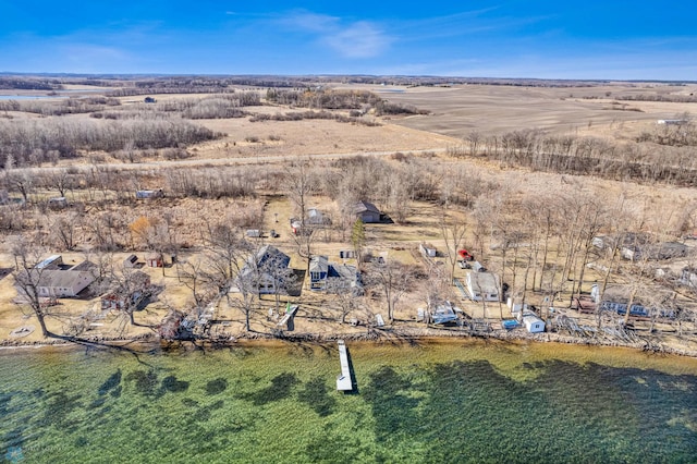 birds eye view of property featuring a rural view