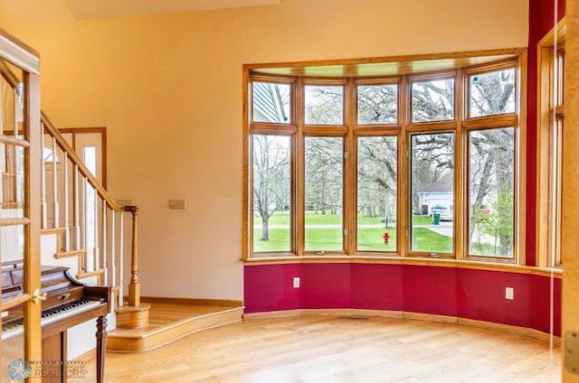 interior space with hardwood / wood-style flooring