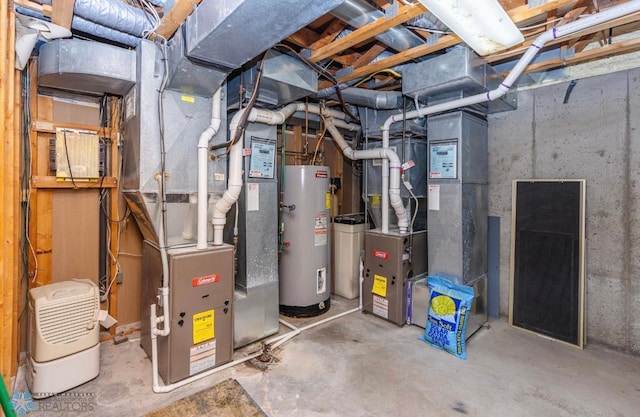 utility room featuring heating utilities and gas water heater