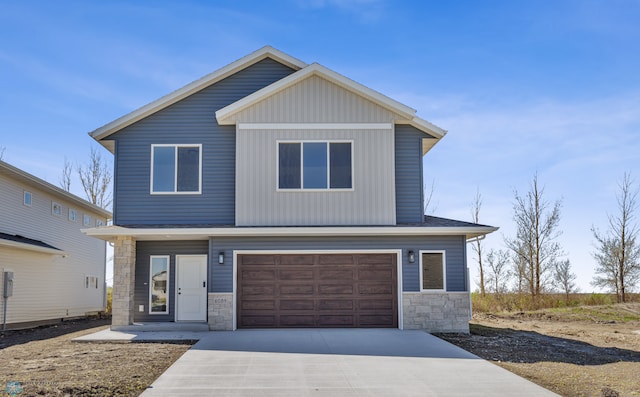 view of front of house with a garage