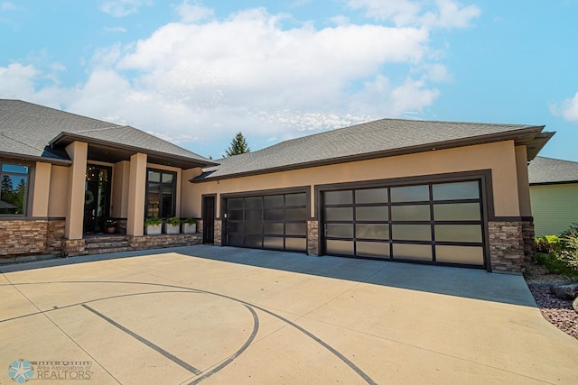 exterior space featuring a garage