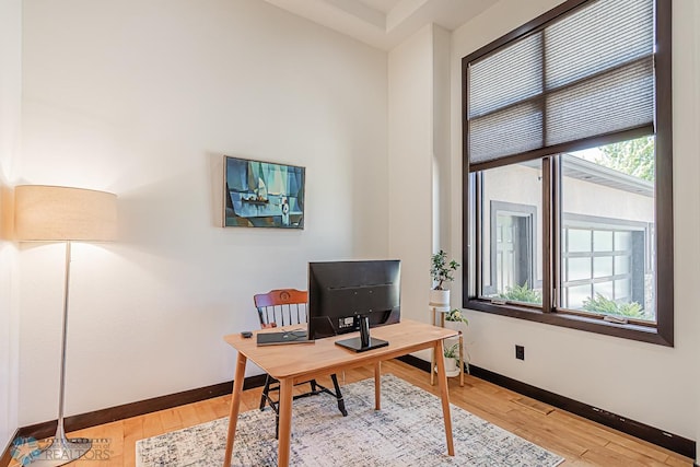 office featuring light wood-type flooring