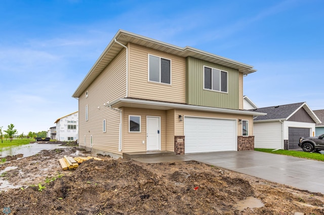 view of front of house with a garage