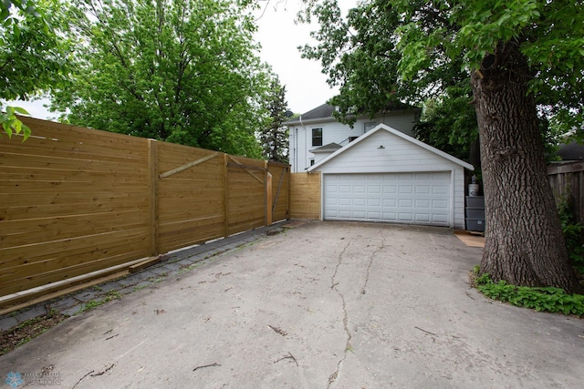 view of garage