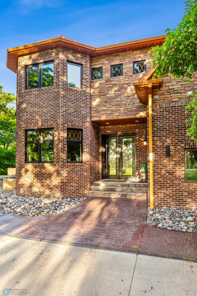 view of front of home featuring french doors