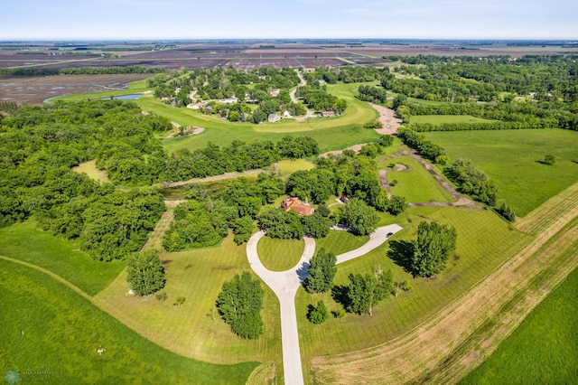 drone / aerial view with a rural view