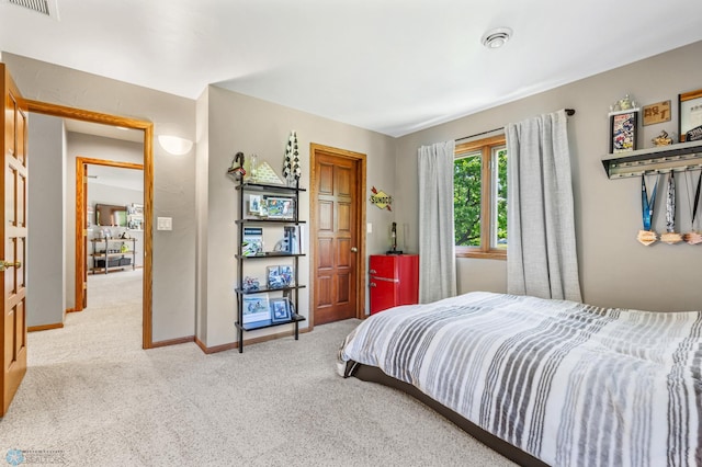 bedroom with carpet floors