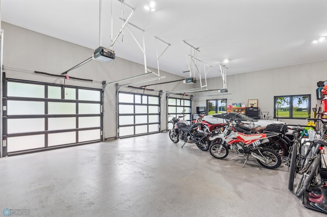 garage featuring a garage door opener