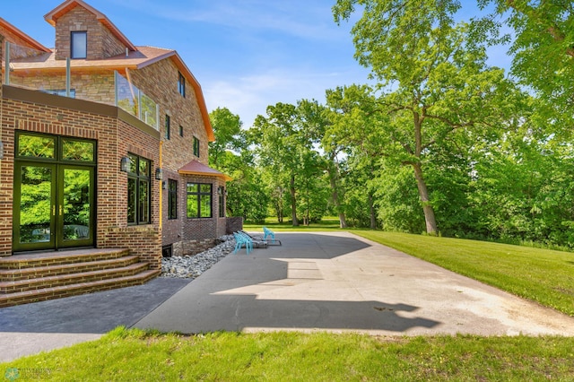 exterior space with french doors