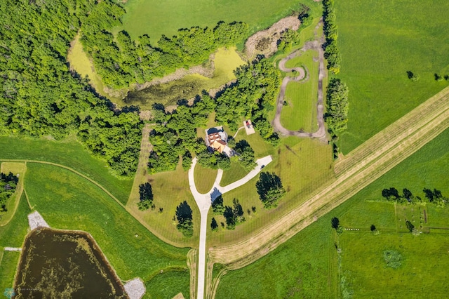 bird's eye view with a rural view