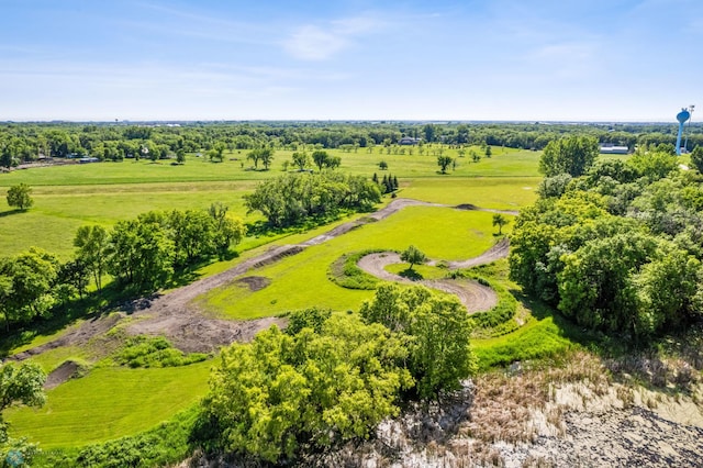 aerial view with a rural view