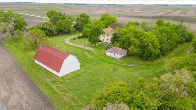 aerial view featuring a rural view