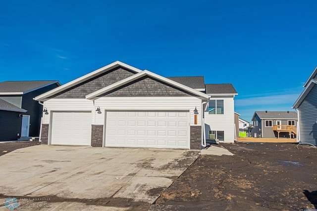 view of front of house with a garage